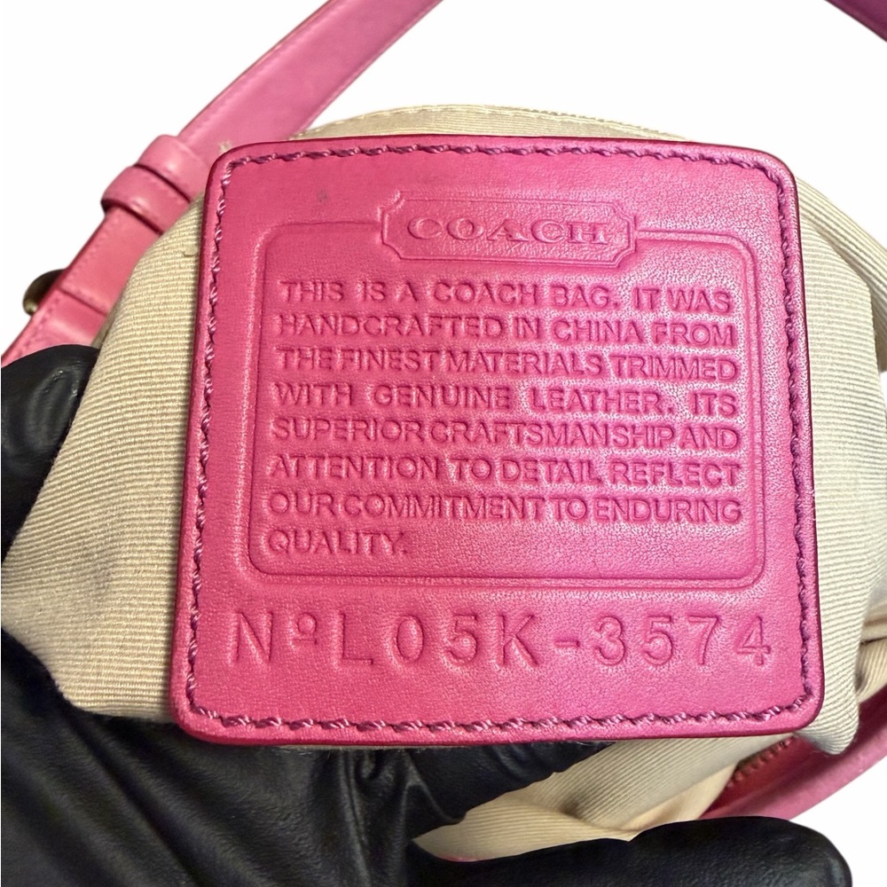 Coach Soho Signature Slim Shoulder Bag 3577 Pink Khaki Y2K Vintage (A519) - Picture 5 of 9
